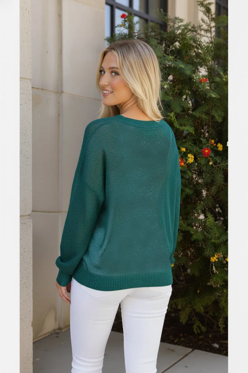 Holiday Shimmers Green Sequins Sweater sold by Charming Charlie product image thumbnail 2