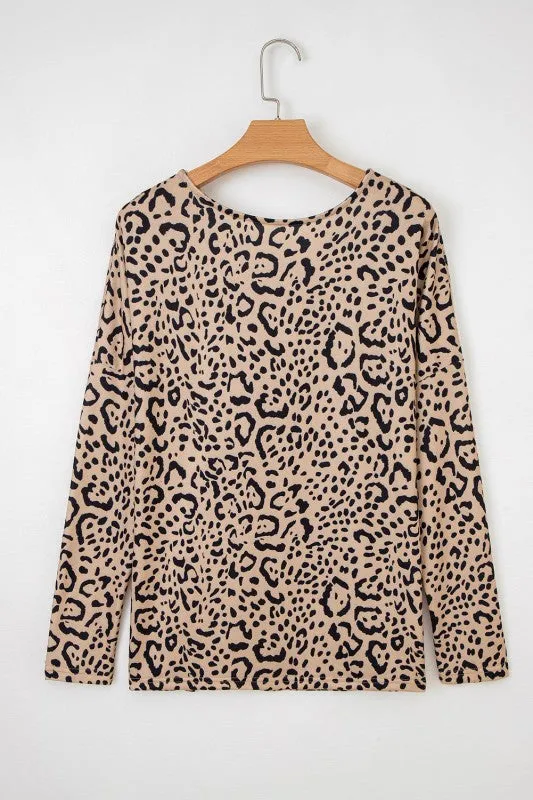 Leopard Batwing Long Sleeve Top sold by Charming Charlie product image thumbnail 4