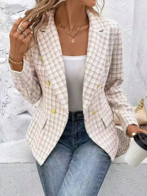 Checkered Pattern Blazer Jacket sold by Charming Charlie