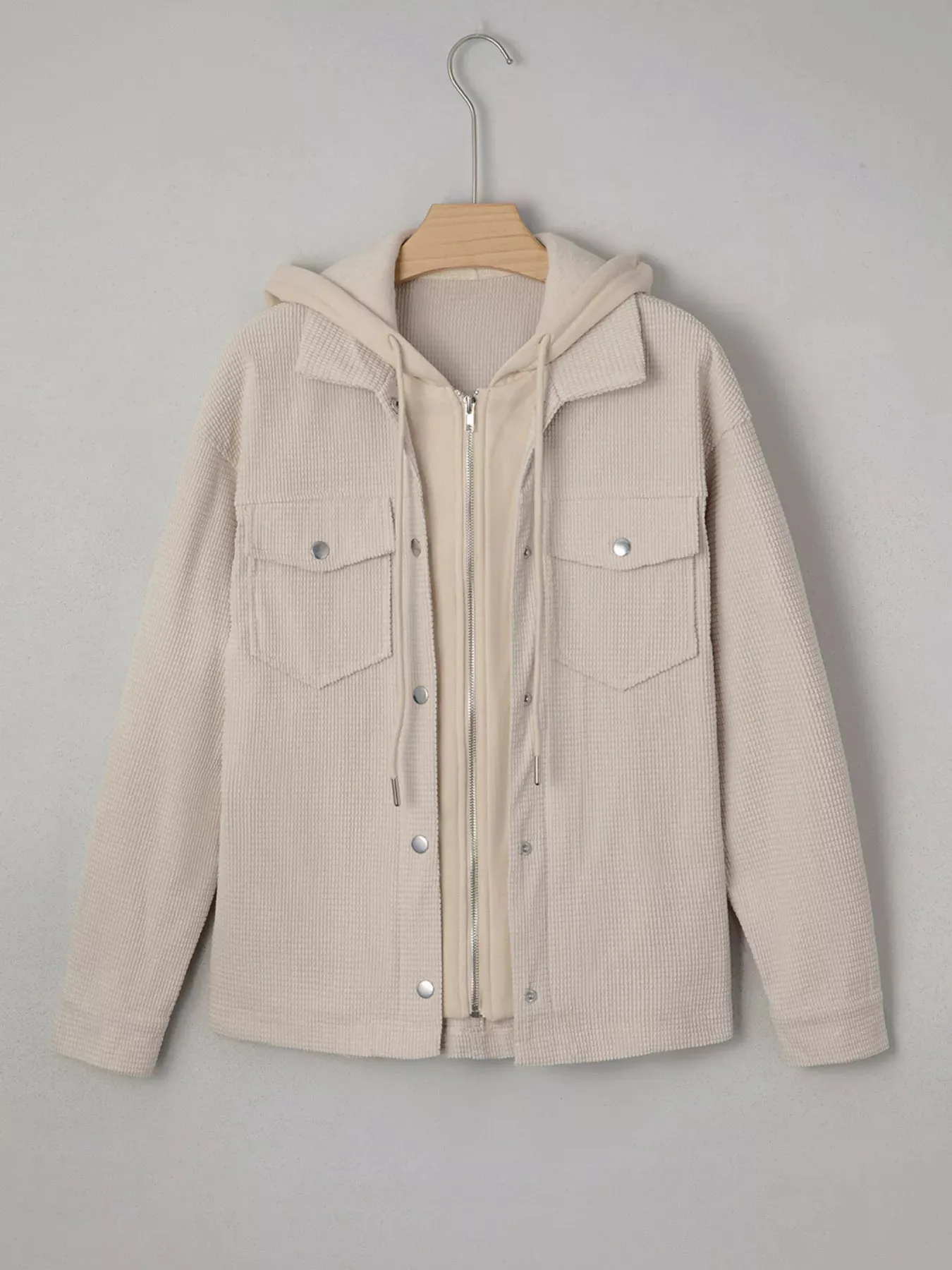 Thermal Knit Textured Hooded Jacket sold by Charming Charlie product image thumbnail 5