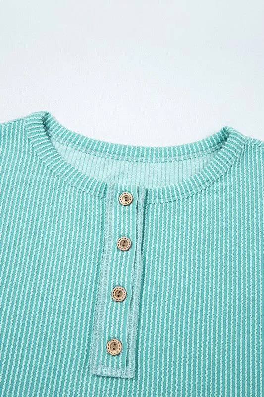 Colorblock Corded Knit Long Sleeve Henley Top sold by Charming Charlie product image thumbnail 5