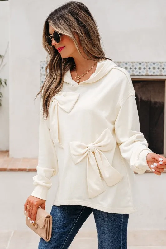 Solid Bow Long Sleeve Hoodie sold by Charming Charlie product image thumbnail 5