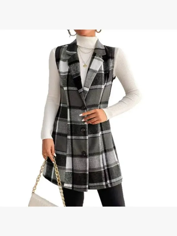 Plaid Sleeveless Vest sold by Charming Charlie product image thumbnail 3