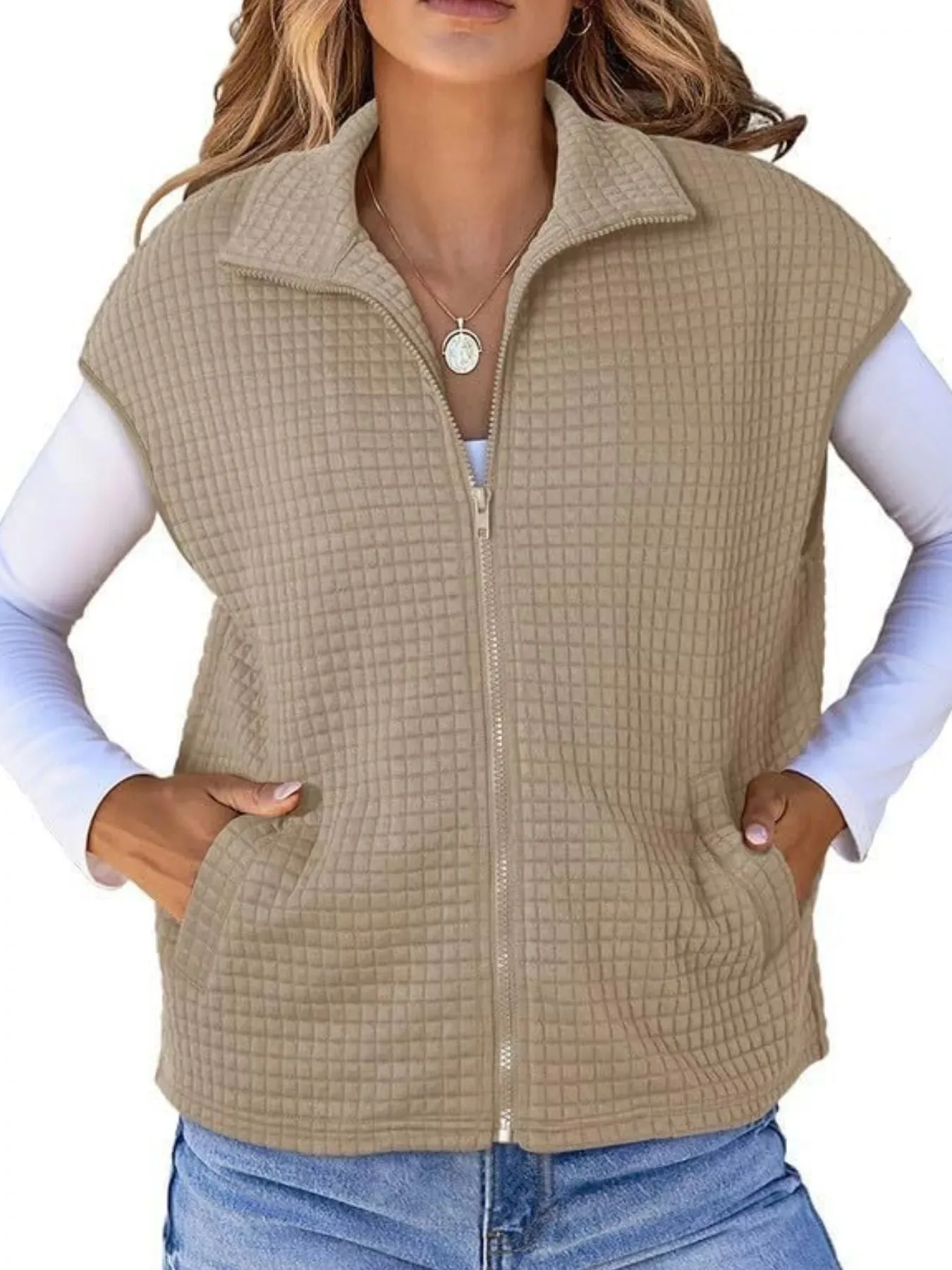 Zip-Up Vest Coat sold by Charming Charlie product image thumbnail 3