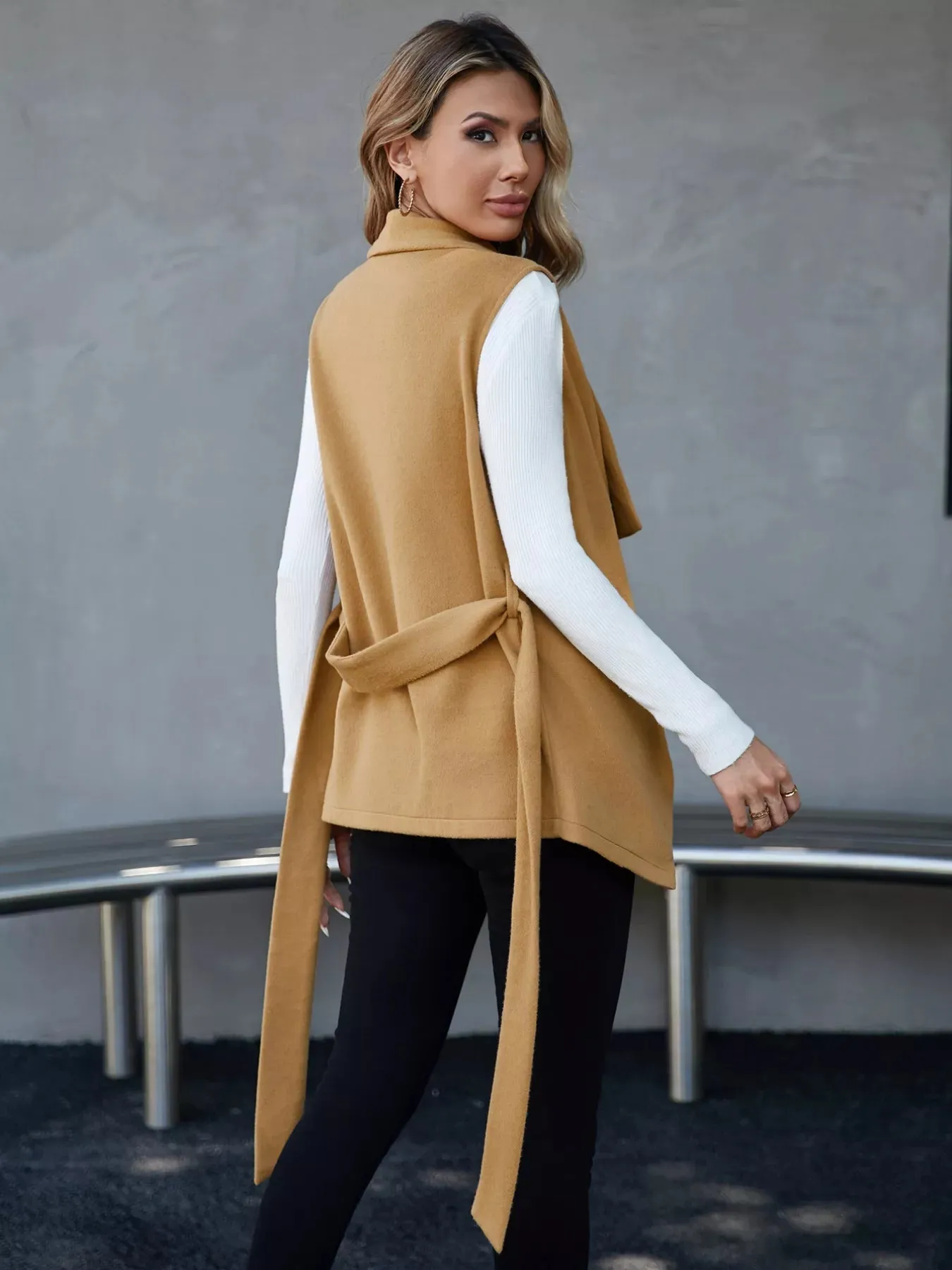 Tie Waist Vest Coat sold by Charming Charlie product image thumbnail 2