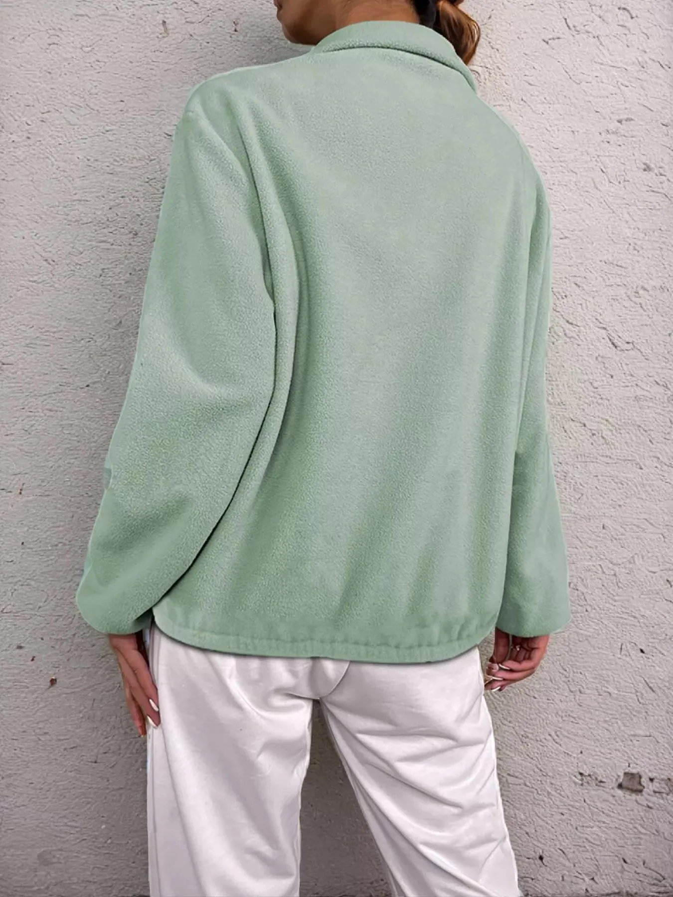 Half Zip Dropped Shoulder Sweatshirt sold by Charming Charlie product image thumbnail 4