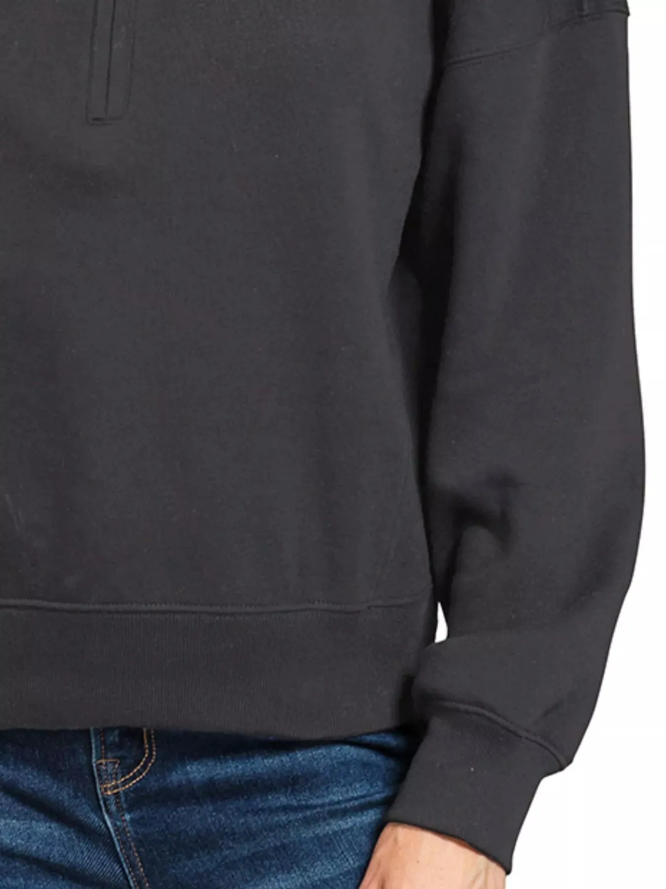 Zenana Fleece High Neck Half Zip Sweatshirt sold by Charming Charlie product image thumbnail 3
