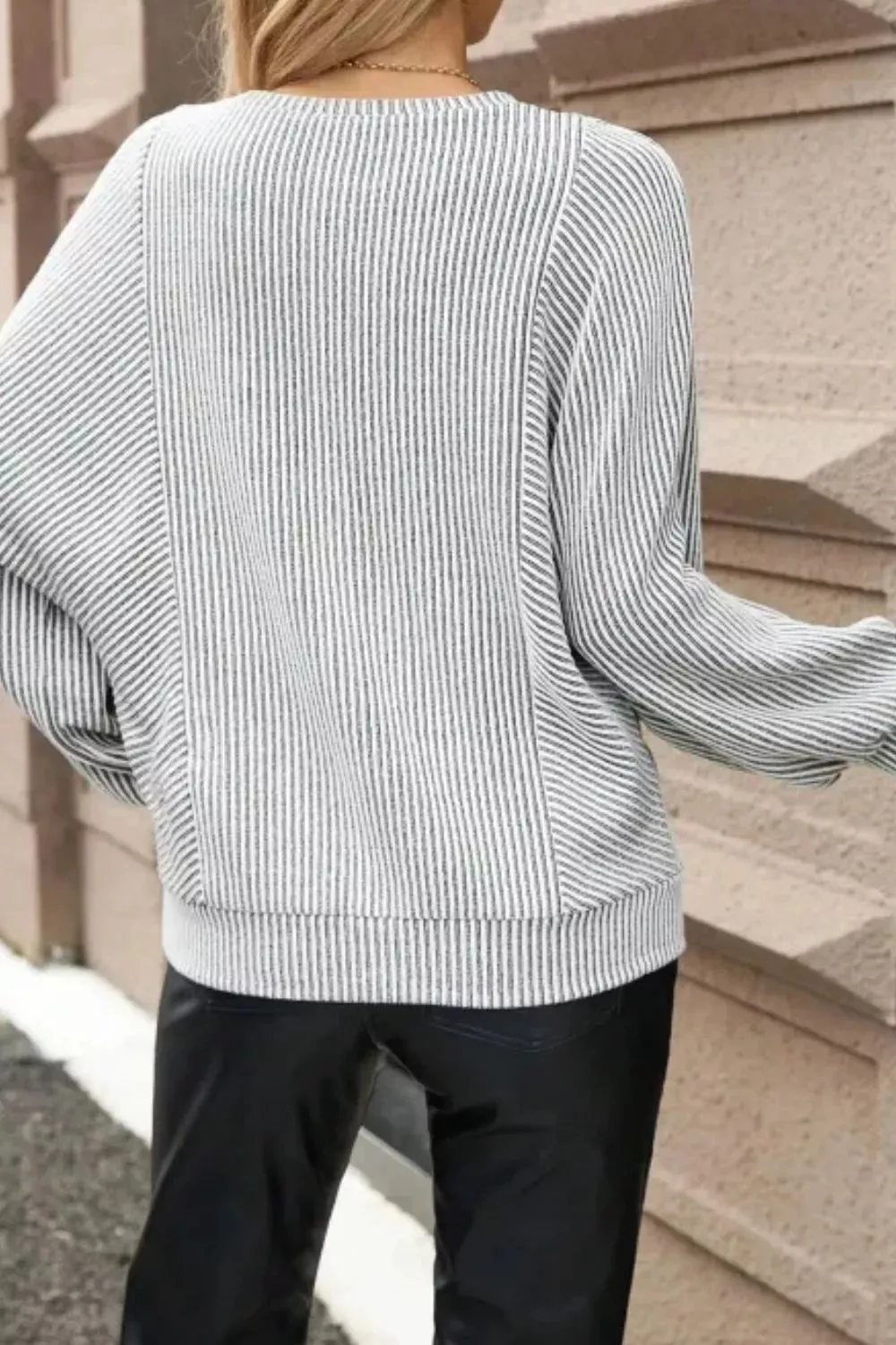 Striped Round Neck Long Sleeve Top sold by Charming Charlie product image thumbnail 3