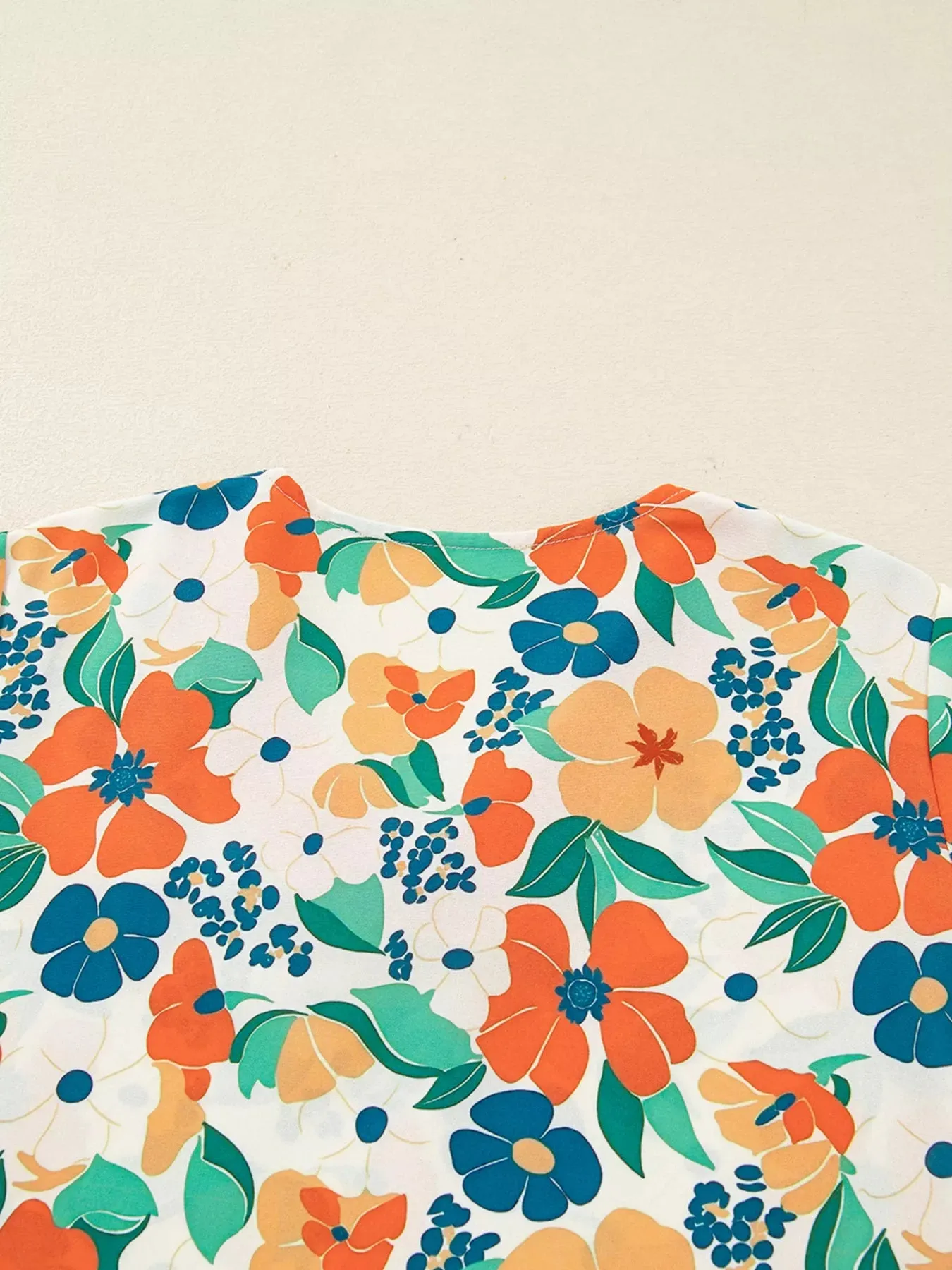 Frilled V Neck Floral Print Blouse sold by Charming Charlie product image thumbnail 5