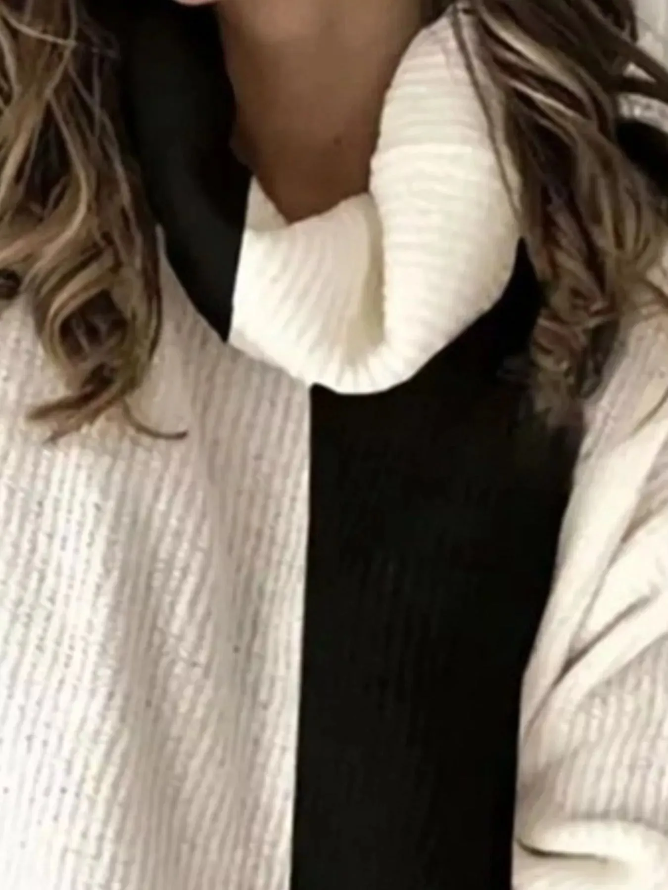 Full Size Two-Tone Turtleneck Long Sleeve Sweater Plus Size sold by Charming Charlie product image thumbnail 3