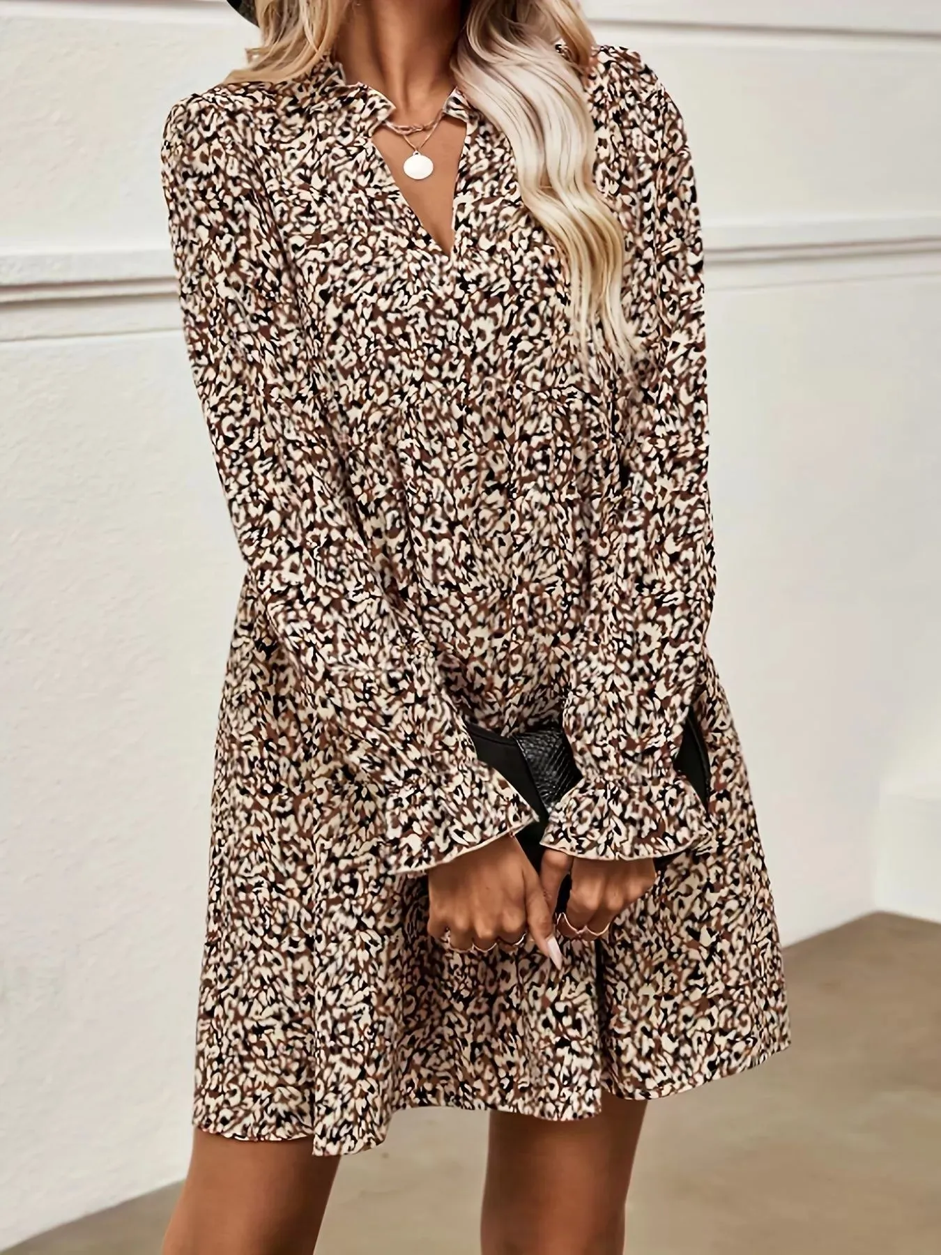 Notched Flounce Sleeve Mini Dress sold by Charming Charlie product image thumbnail 2