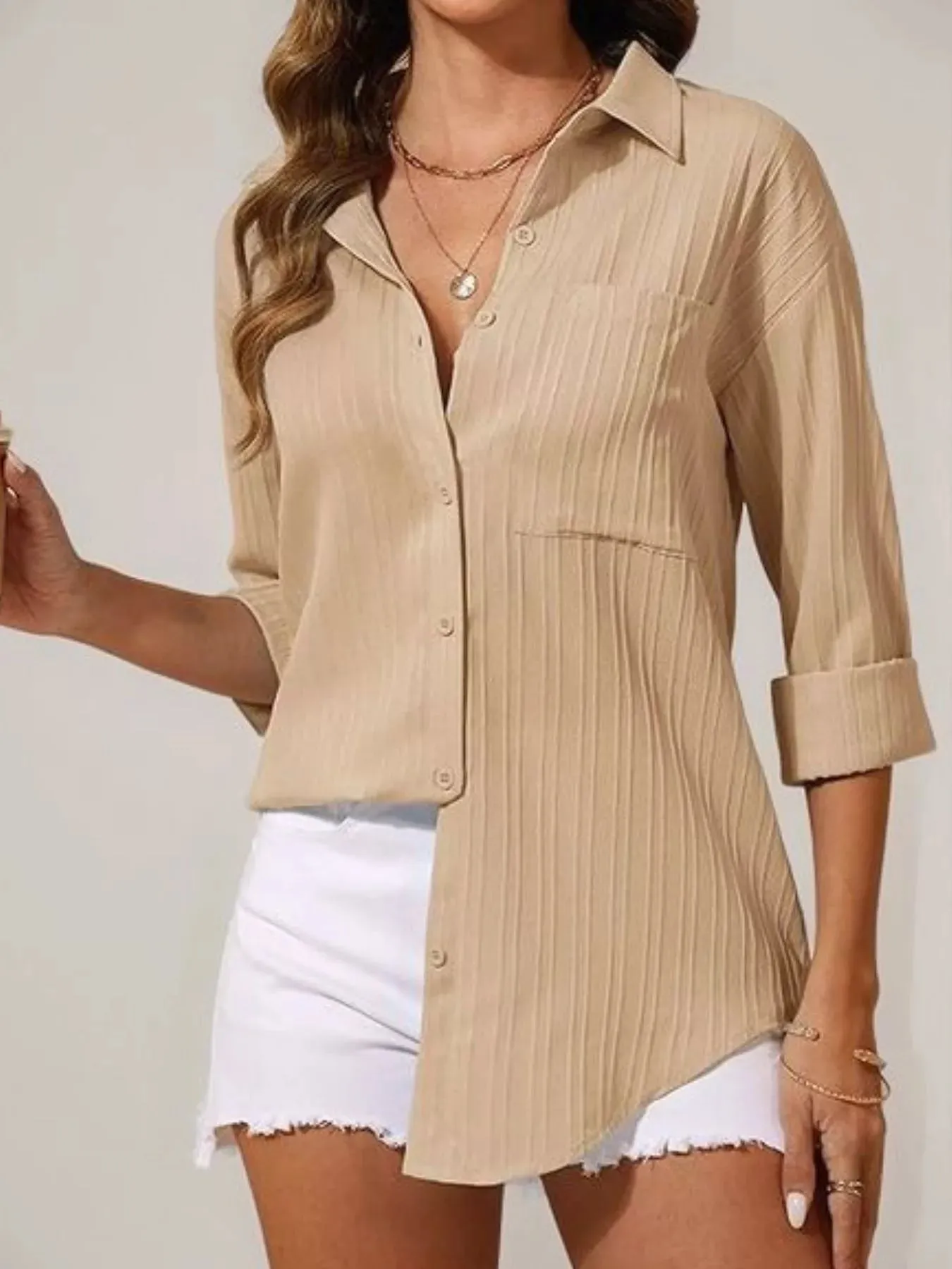 Textured Button-Down Shirt sold by Charming Charlie