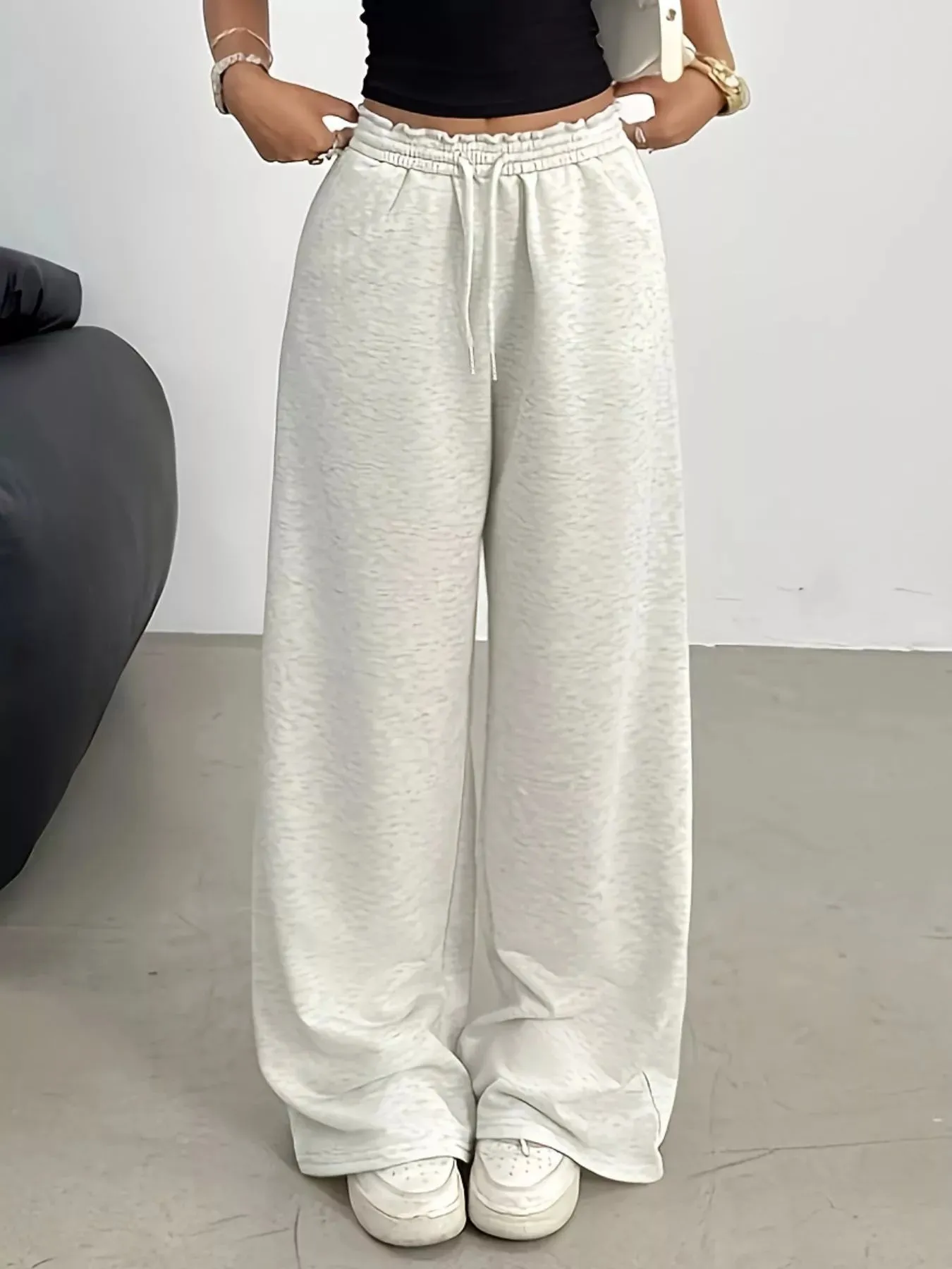 Wide Leg Drawstring Sweatpants sold by Charming Charlie product image thumbnail 4