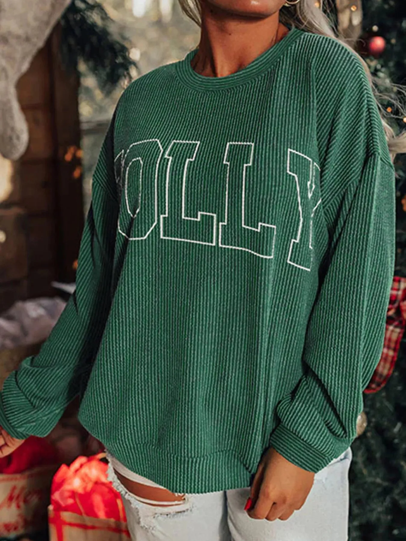 Holly Letter Round Neck Sweatshirt sold by Charming Charlie product image thumbnail 2