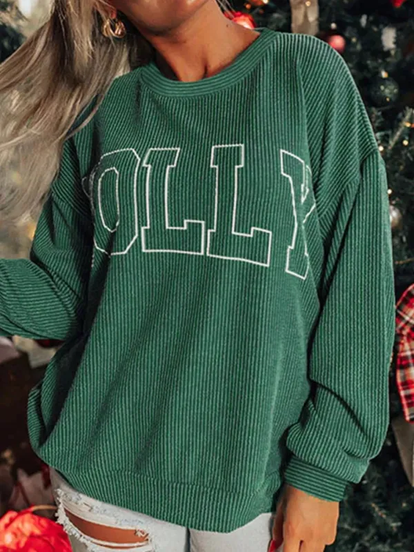 Holly Letter Round Neck Sweatshirt sold by Charming Charlie