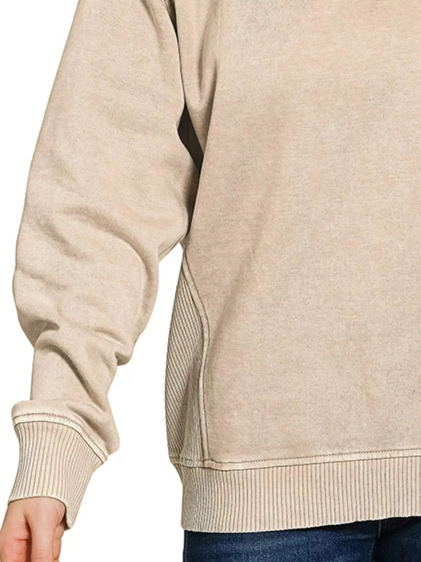 Zenana Acid Washed Fleece Sweatshirt with Side Rib sold by Charming Charlie product image thumbnail 3