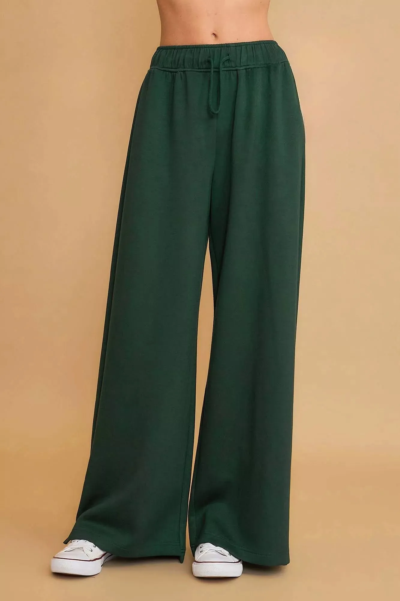 Umgee Elastic Drawstring Waistband Wide Leg Pants sold by Charming Charlie product image thumbnail 4