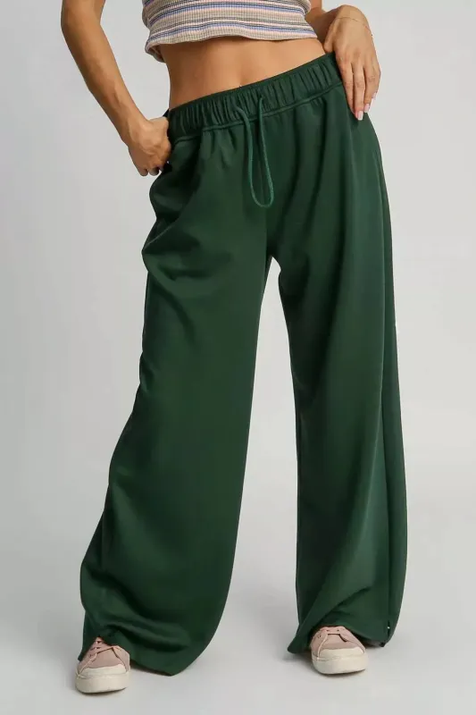 Umgee Elastic Drawstring Waistband Wide Leg Pants sold by Charming Charlie
