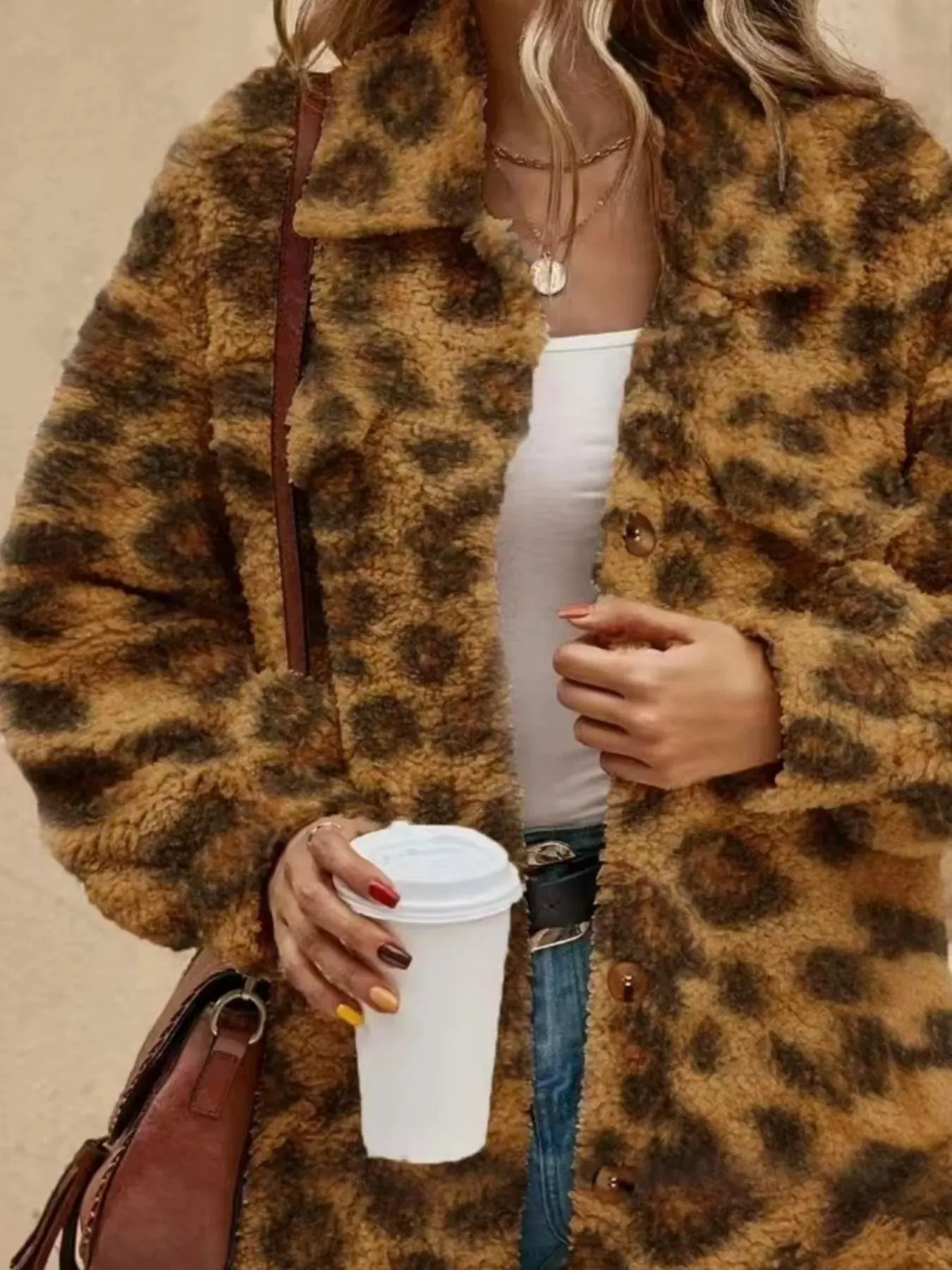 Full Size Fuzzy Fleece Longline Coat Plus Size sold by Charming Charlie product image thumbnail 2