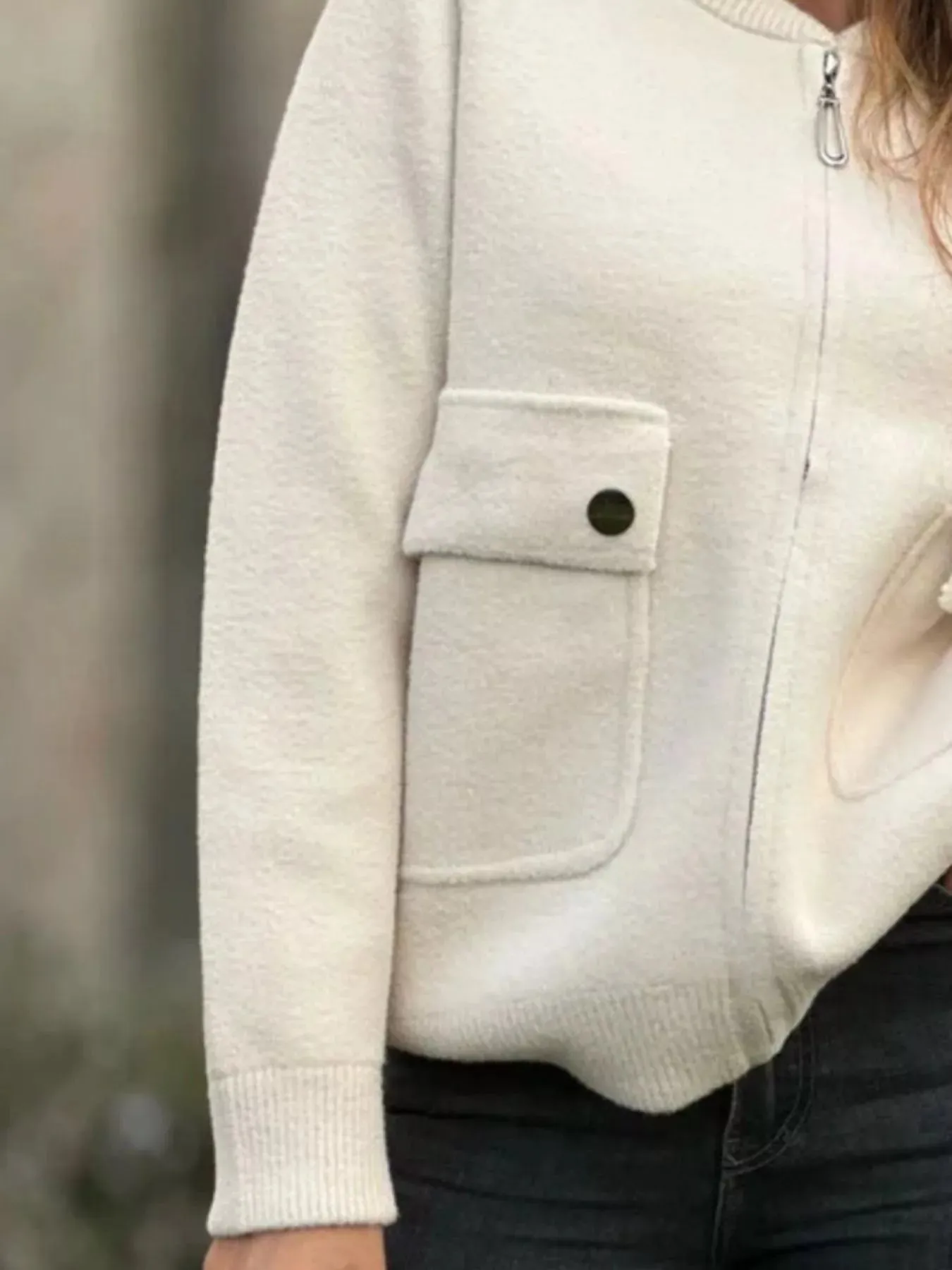 Full Size Zip-Up Long Sleeve Outerwear Plus Size sold by Charming Charlie product image thumbnail 5