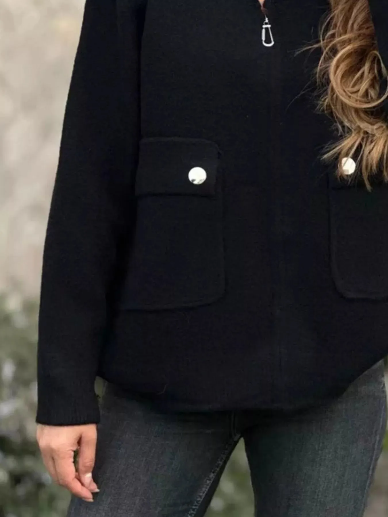 Full Size Zip-Up Long Sleeve Outerwear Plus Size sold by Charming Charlie product image thumbnail 3