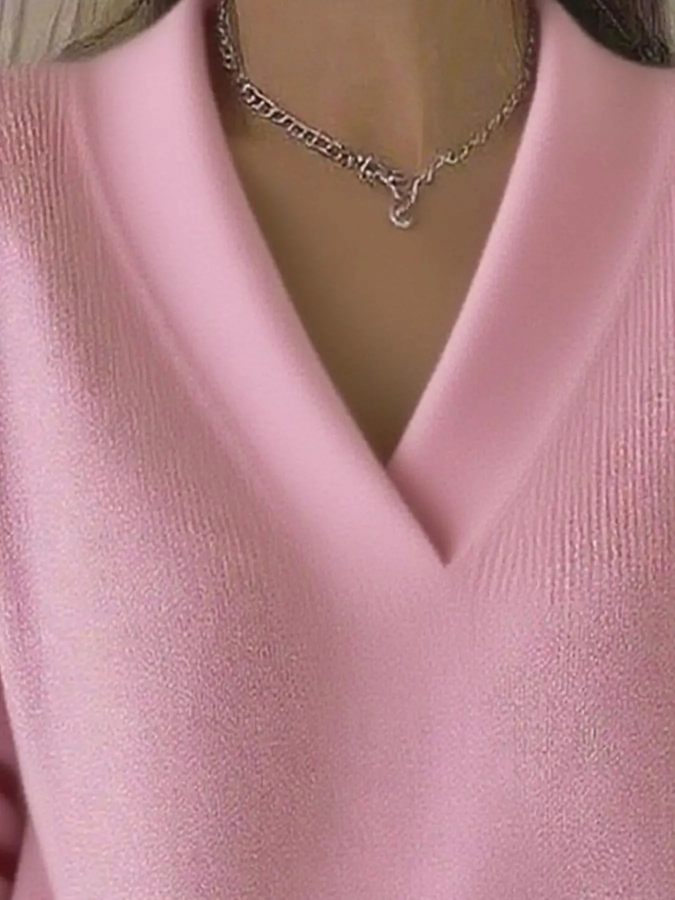 Full Size V-Neck Long Sleeve Sweater Plus Size sold by Charming Charlie product image thumbnail 5