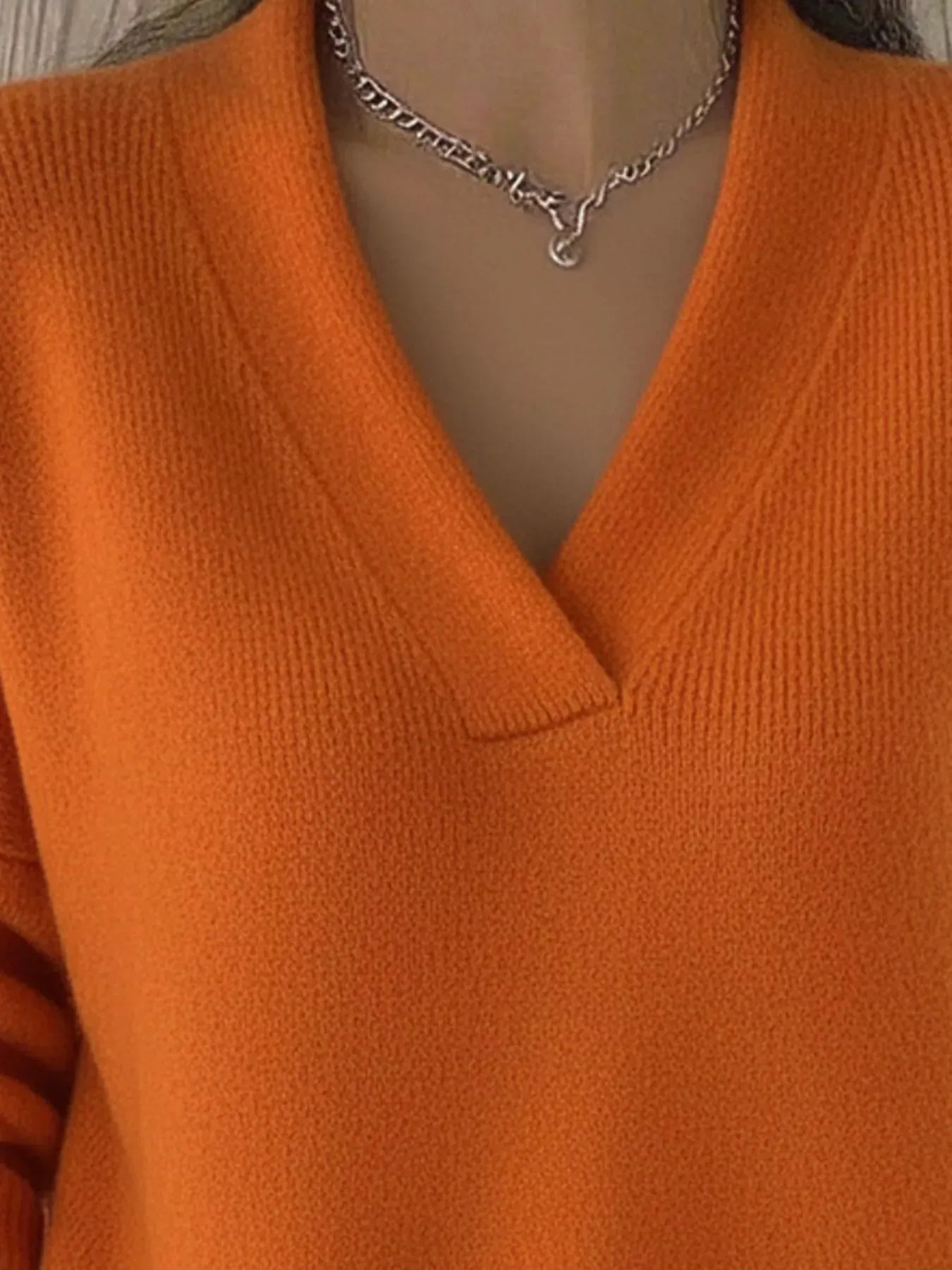 Full Size V-Neck Long Sleeve Sweater Plus Size sold by Charming Charlie product image thumbnail 2