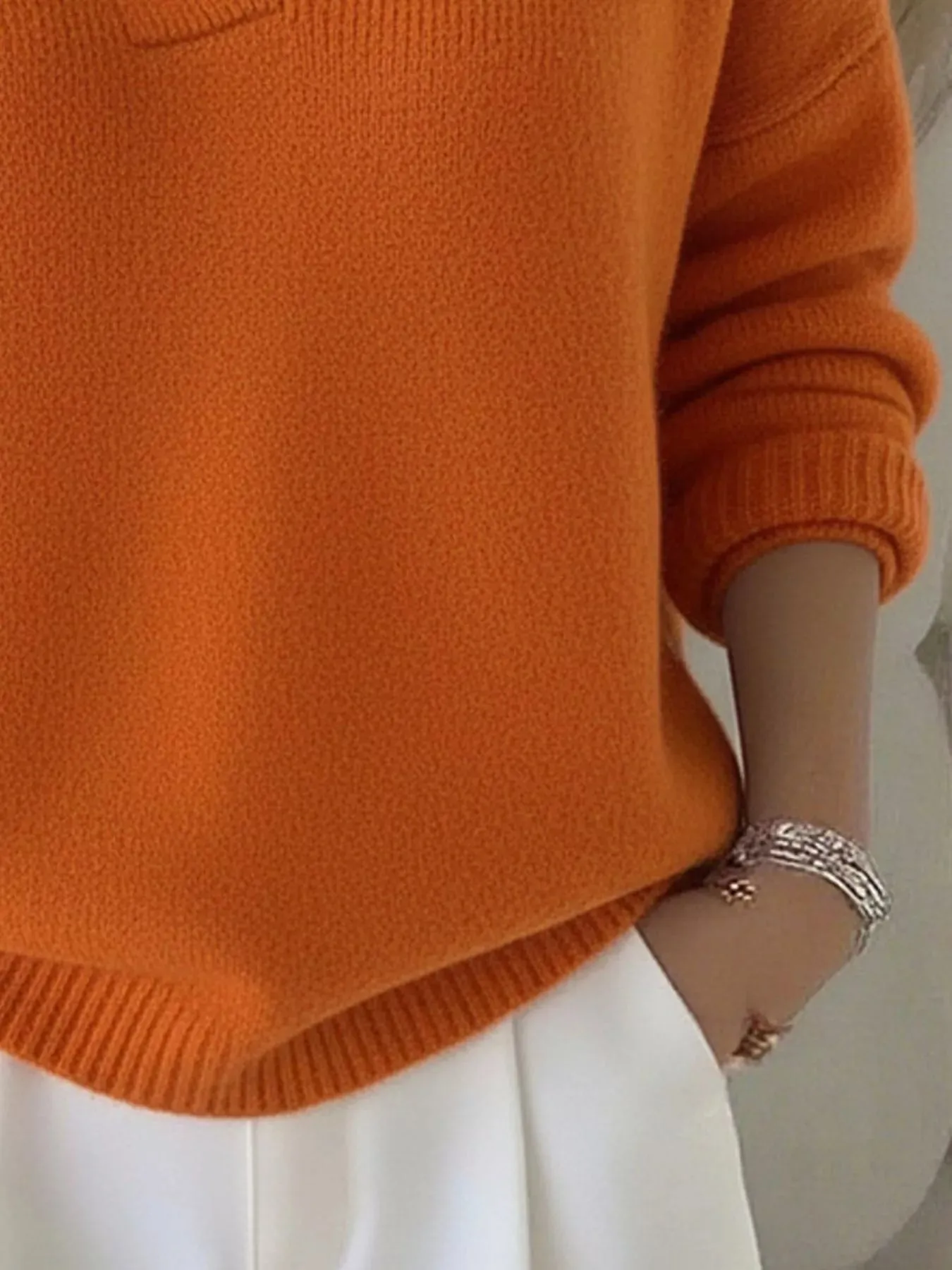 Full Size V-Neck Long Sleeve Sweater Plus Size sold by Charming Charlie product image thumbnail 3