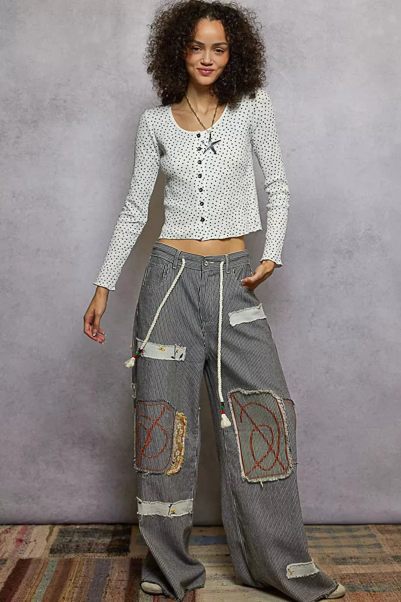 POL Button Down Polka Dot Ribbed Cardigan sold by Charming Charlie product image thumbnail 5