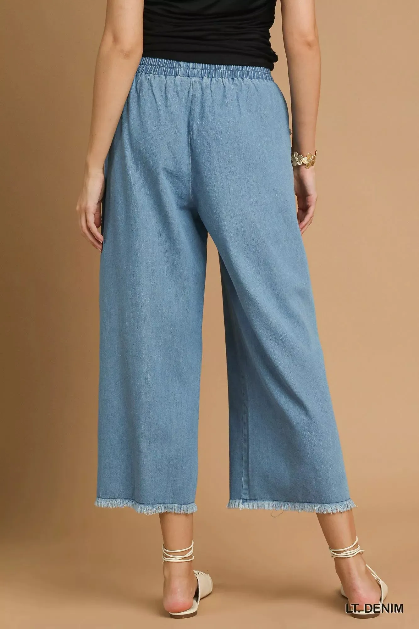 Umgee Washed Fringe Hem Wide Leg Jeans sold by Charming Charlie product image thumbnail 2