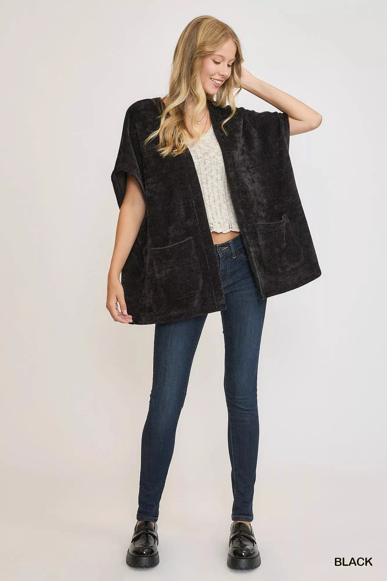 Umgee Open Front Knit Cardigan with Front Pockets sold by Charming Charlie product image thumbnail 3