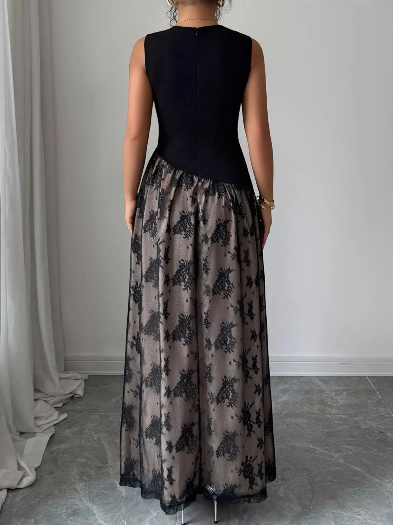 Square Neck Sleeveless Lace Maxi Dress sold by Charming Charlie product image thumbnail 5