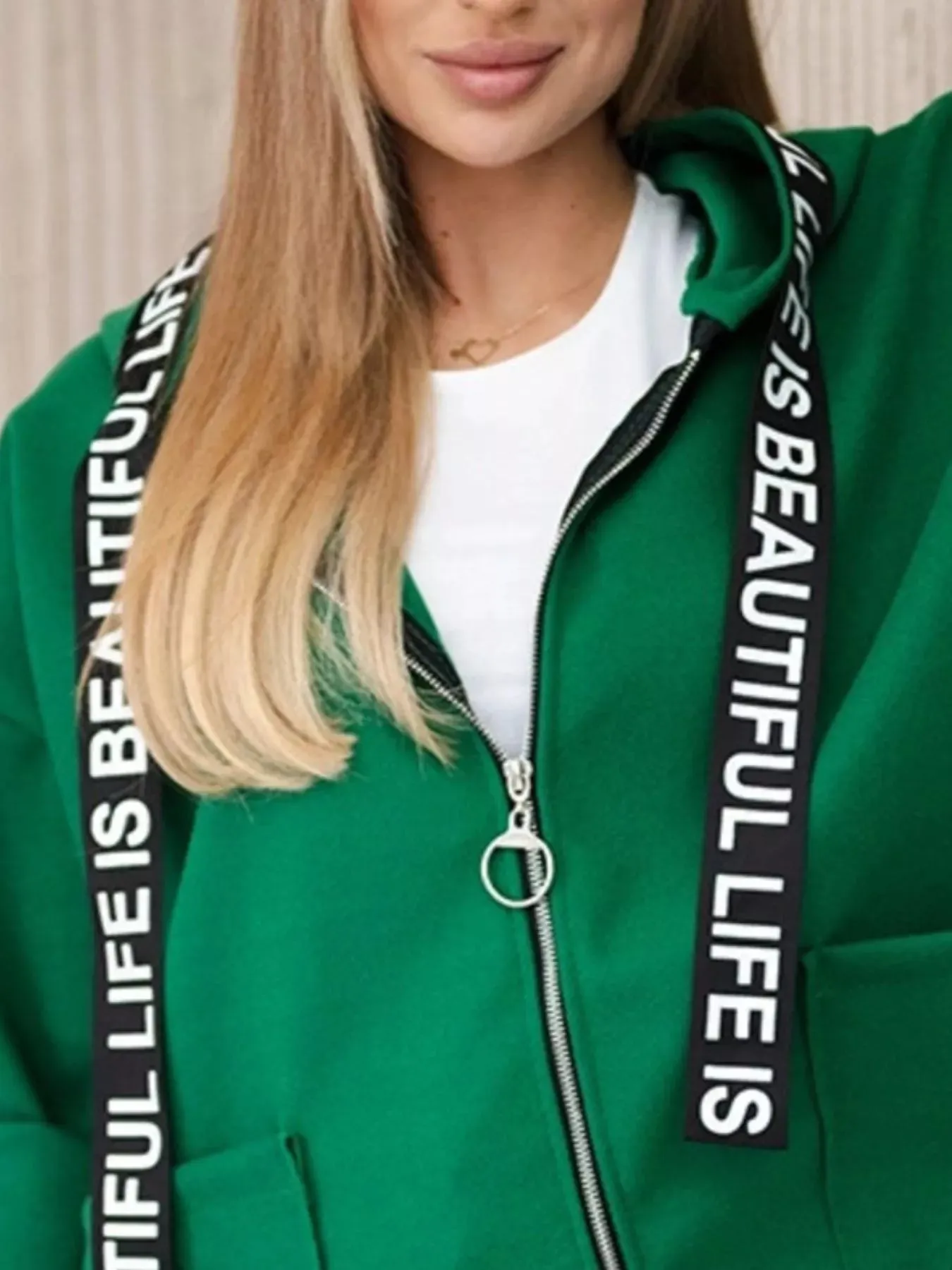 Full Size Hooded Zip-Up Longline Outerwear Plus Size sold by Charming Charlie product image thumbnail 5