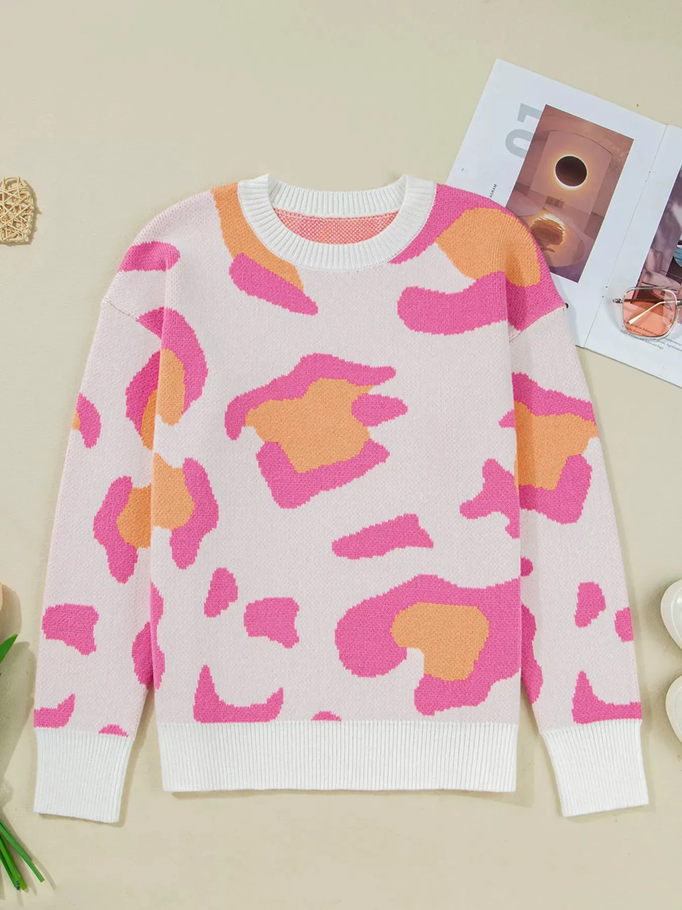 Leopard Print Drop Shoulder Baggy Sweater sold by Charming Charlie product image thumbnail 3