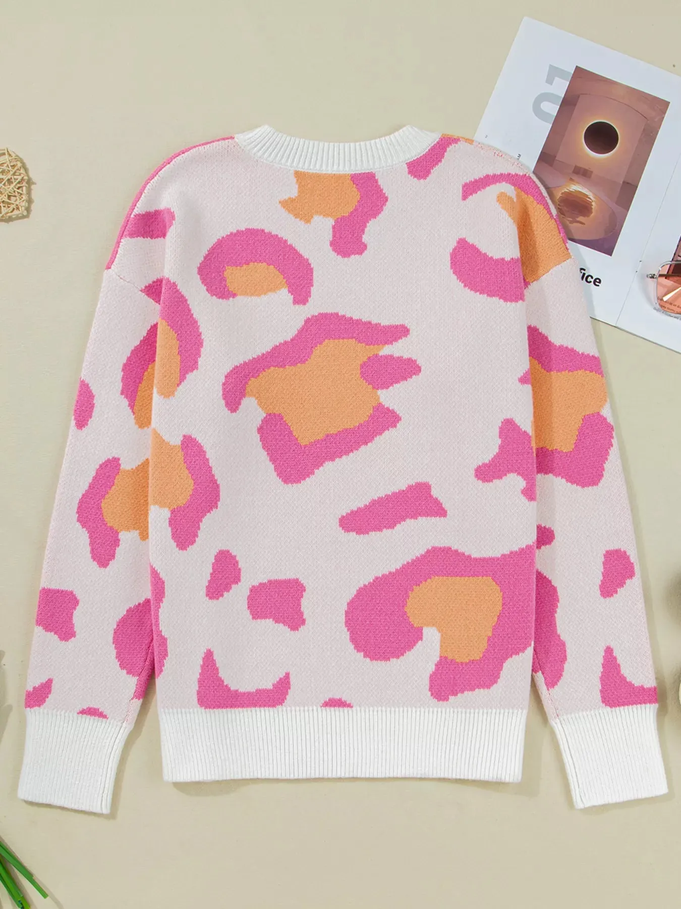 Leopard Print Drop Shoulder Baggy Sweater sold by Charming Charlie product image thumbnail 4