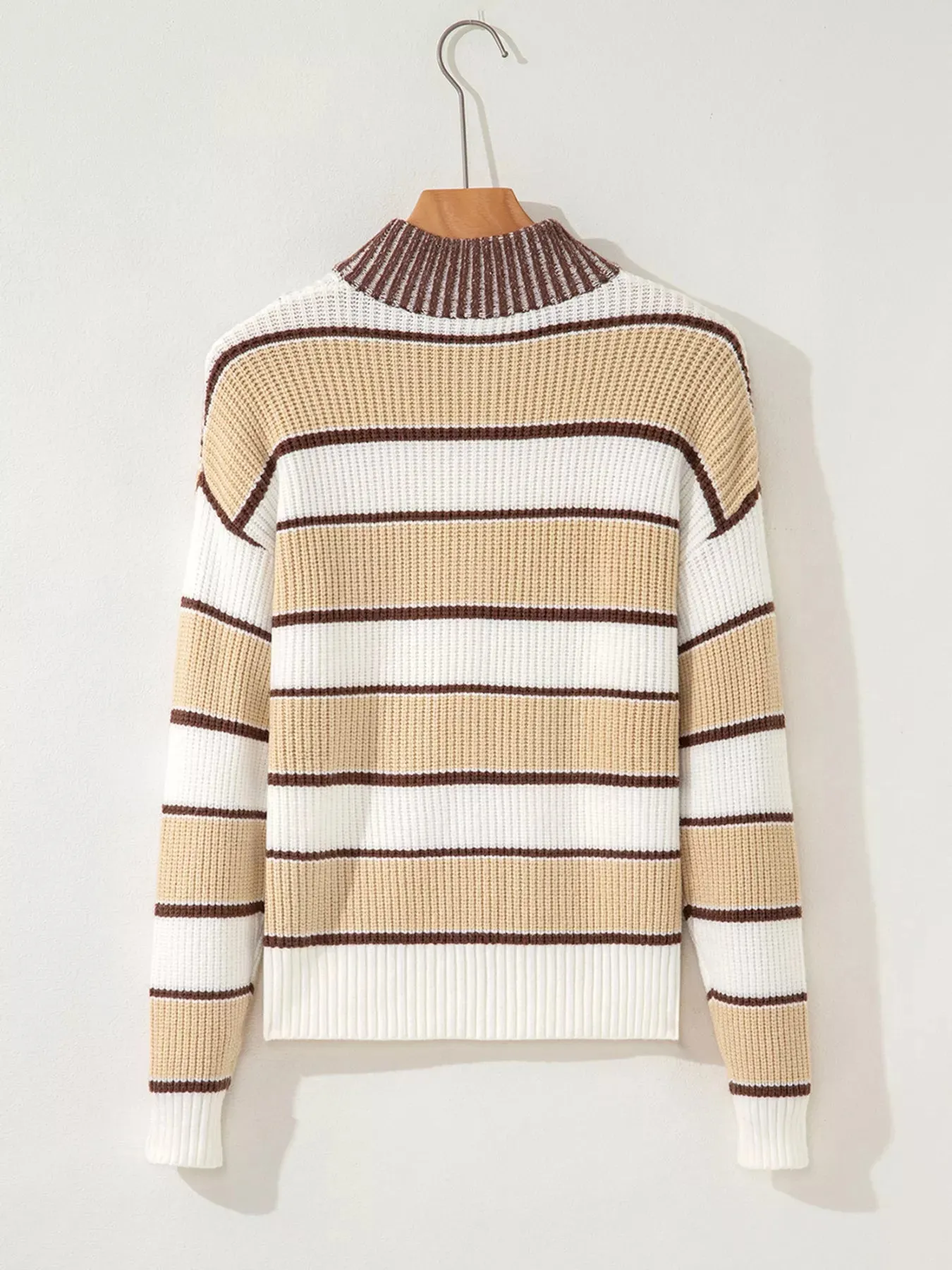 Stripe Half Zip Drop Shoulder Sweater sold by Charming Charlie product image thumbnail 3