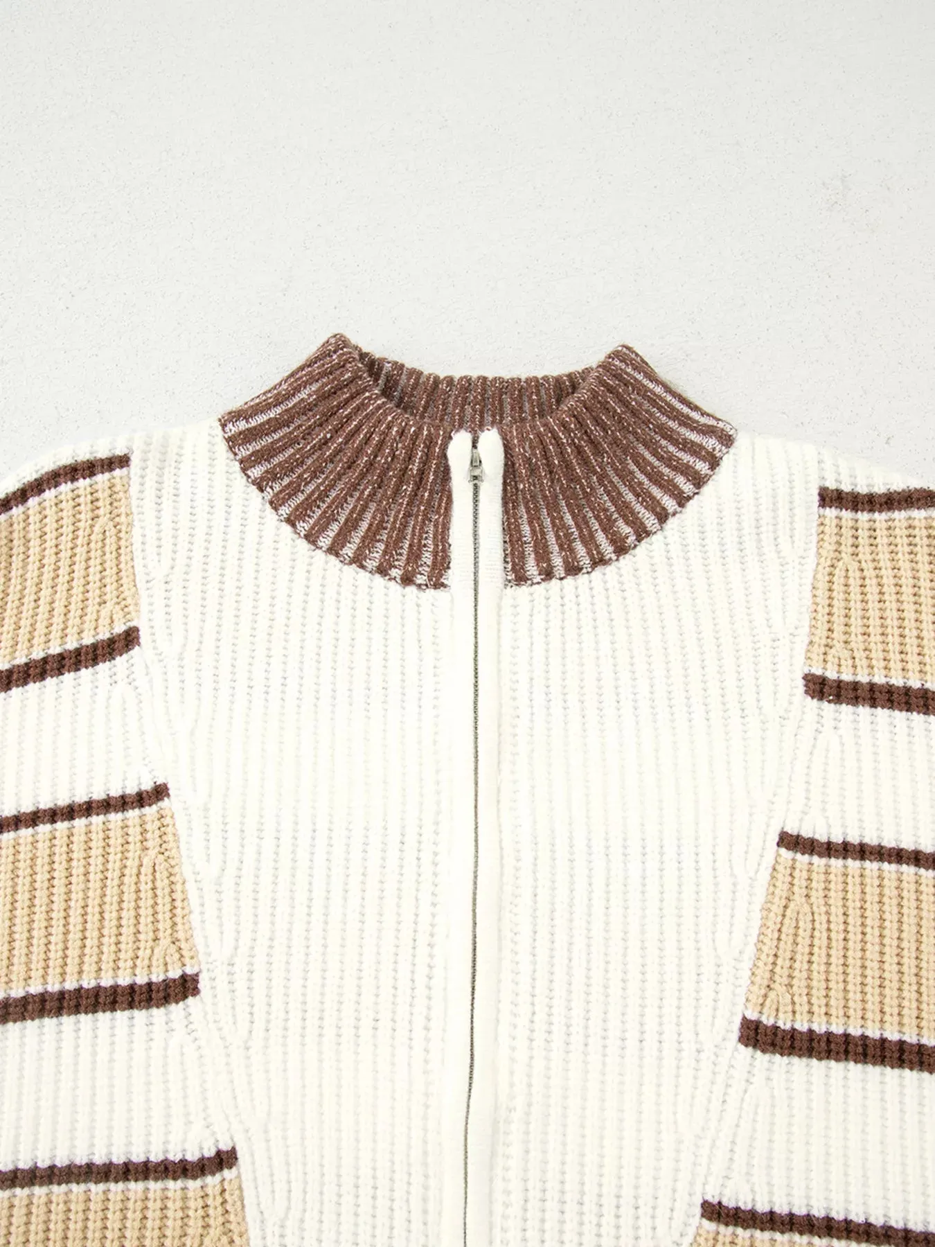 Stripe Half Zip Drop Shoulder Sweater sold by Charming Charlie product image thumbnail 4