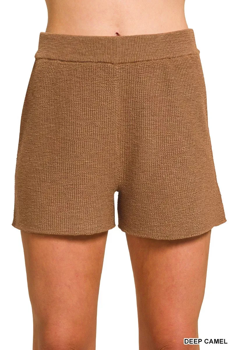 Zenana Round Neck Knit Top and Shorts Sweater Set sold by Charming Charlie product image thumbnail 5