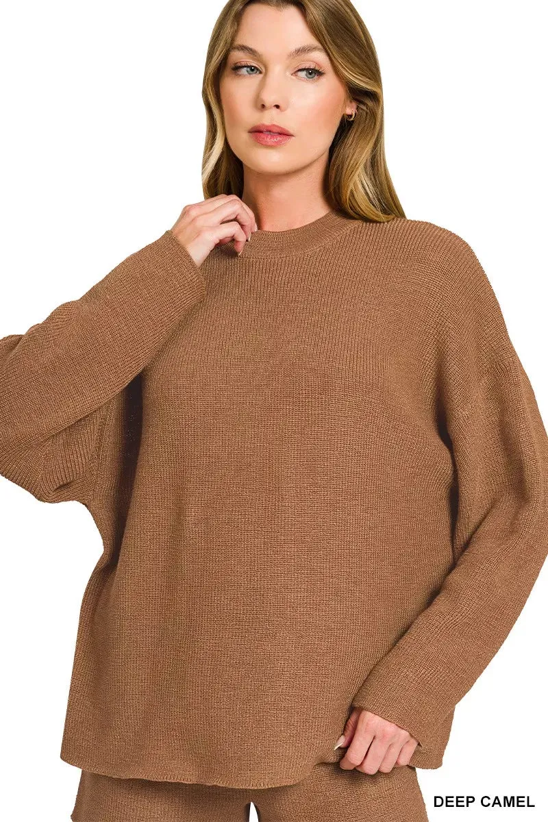 Zenana Round Neck Knit Top and Shorts Sweater Set sold by Charming Charlie product image thumbnail 3