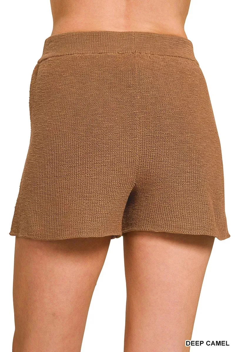 Zenana Round Neck Knit Top and Shorts Sweater Set sold by Charming Charlie product image thumbnail 4