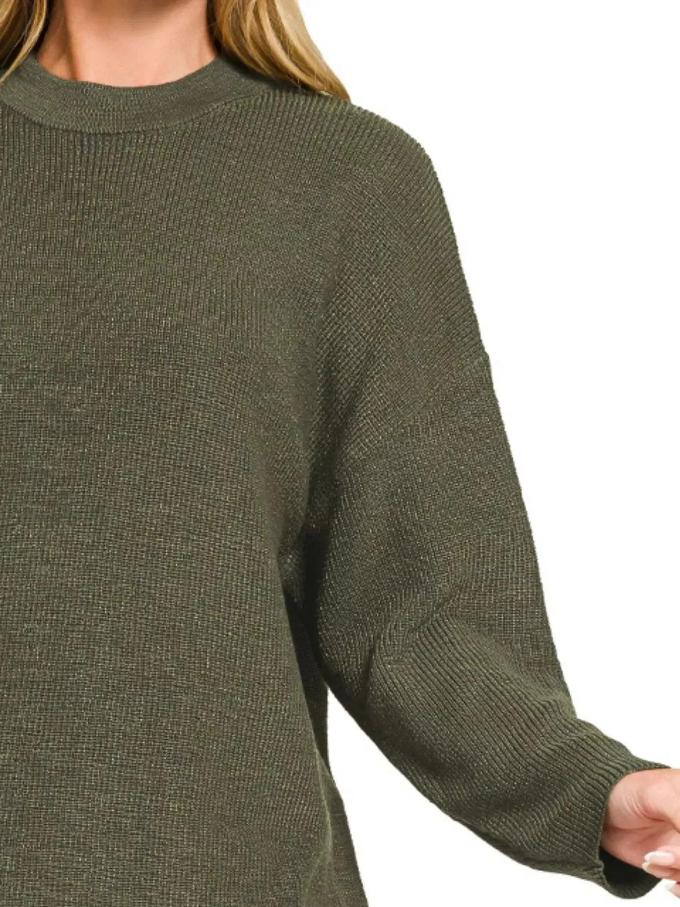 Zenana Round Neck Knit Top and Shorts Sweater Set sold by Charming Charlie product image thumbnail 3