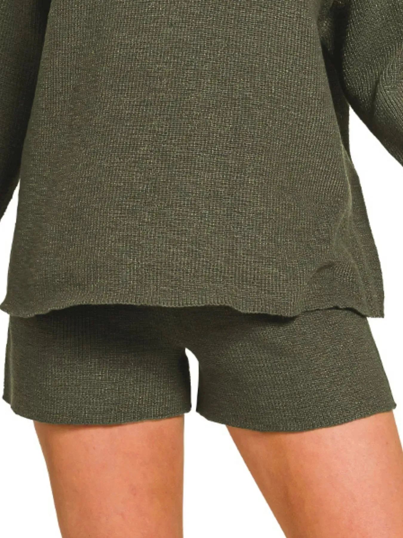 Zenana Round Neck Knit Top and Shorts Sweater Set sold by Charming Charlie product image thumbnail 2