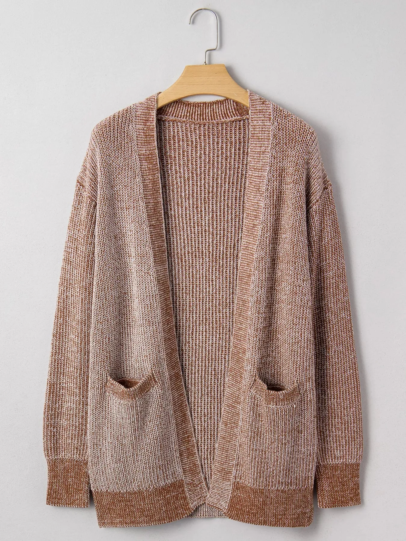 Open Front Dropped Shoulder Cardigan with Pockets sold by Charming Charlie product image thumbnail 4