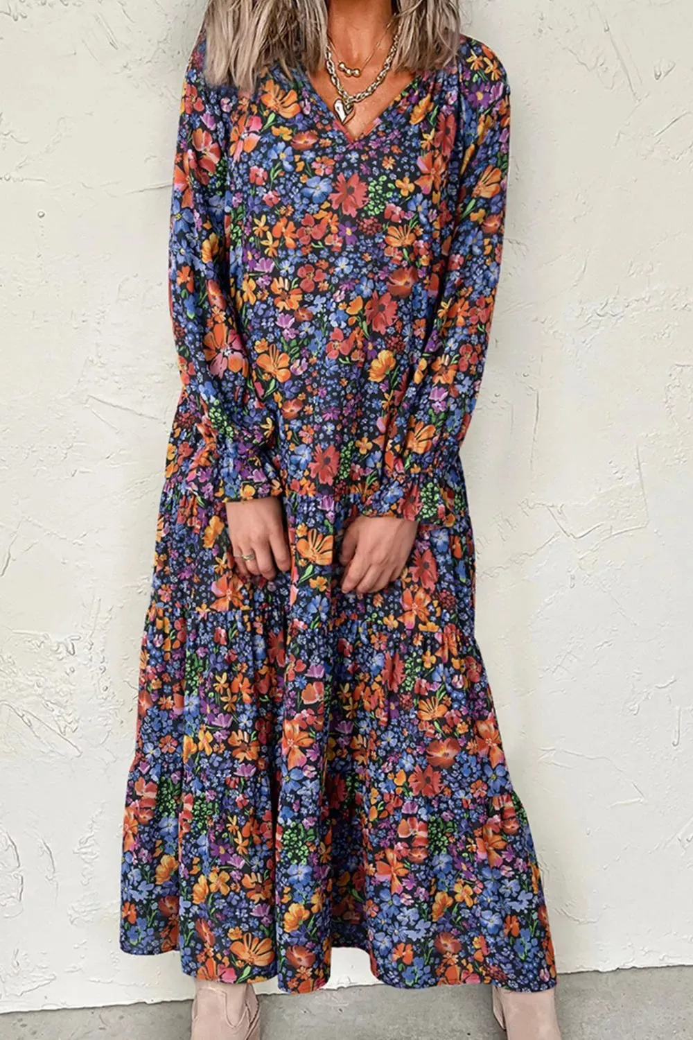 Floral Print Flounce Sleeve Dress sold by Charming Charlie product image thumbnail 5