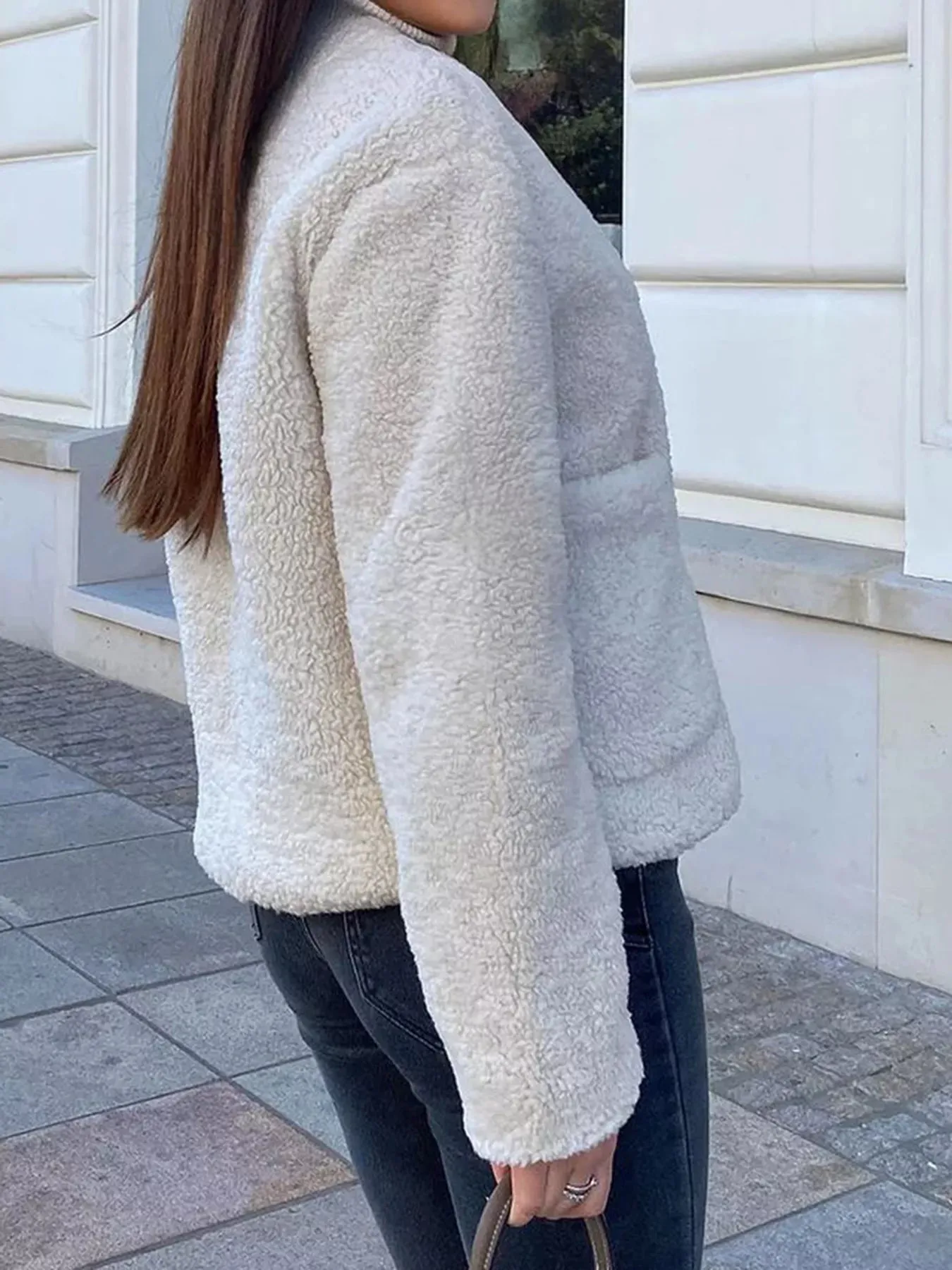 Sherpa Fleece Toggle Button Jacket sold by Charming Charlie product image thumbnail 5