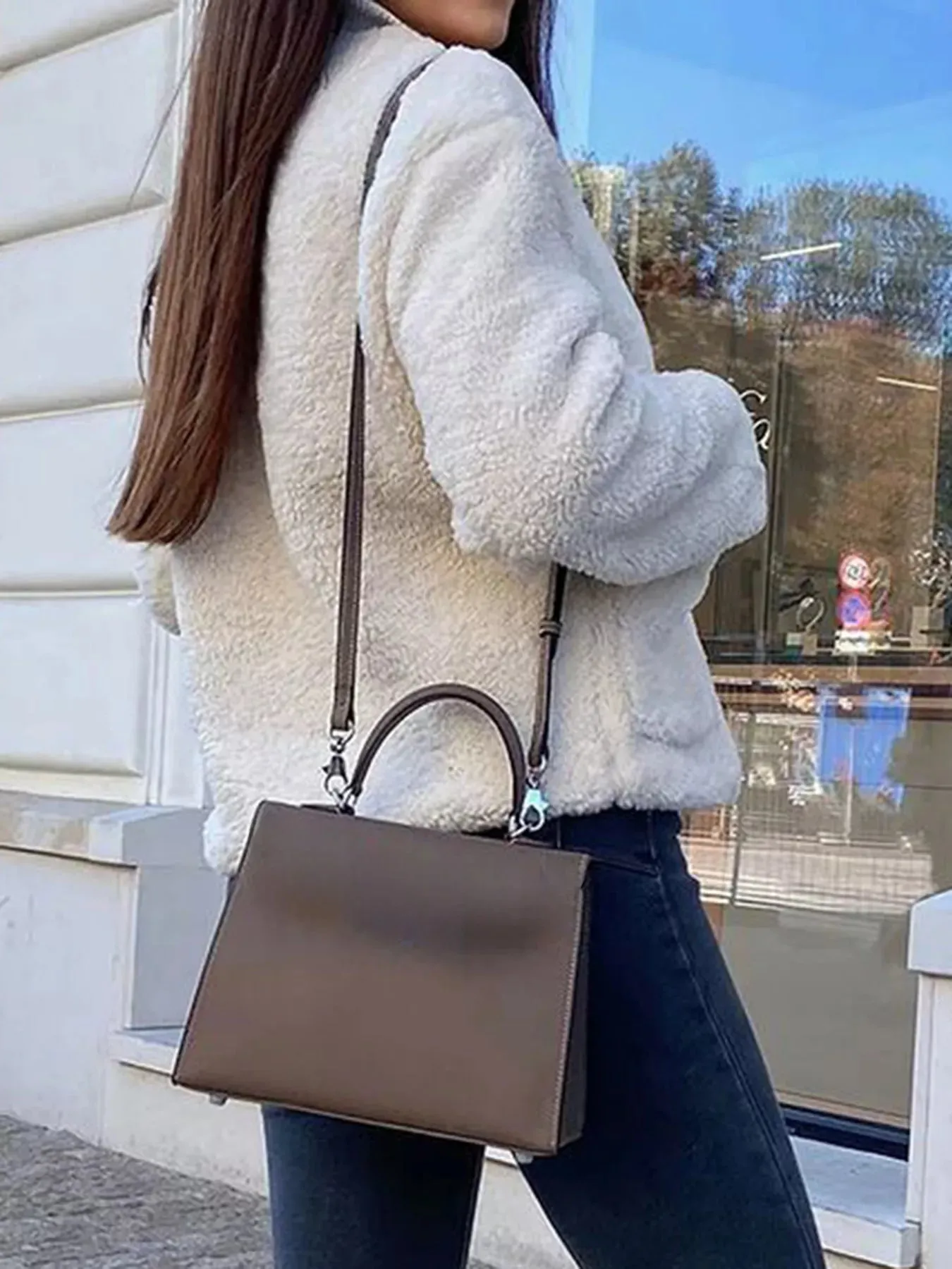 Sherpa Fleece Toggle Button Jacket sold by Charming Charlie product image thumbnail 4