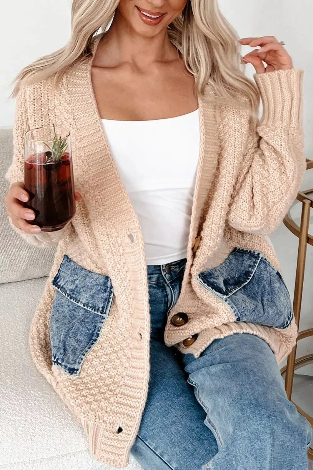 Textured Knit Open-Front Cardigan sold by Charming Charlie product image thumbnail 5