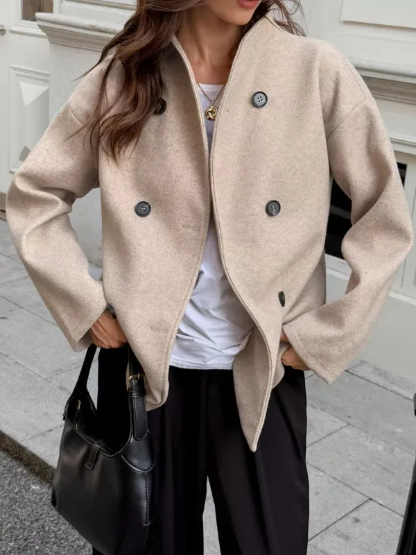 Double-Breasted Dropped Shoulder Jacket sold by Charming Charlie