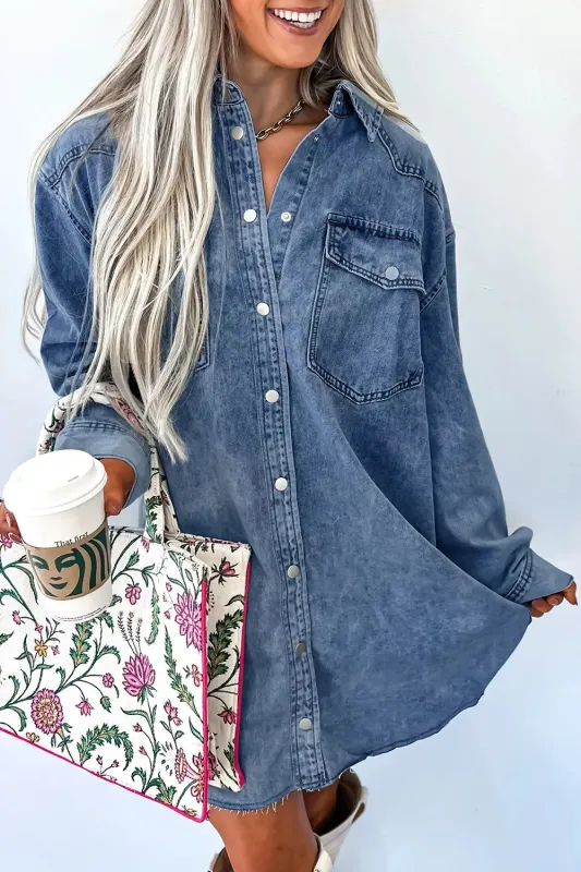 Vintage Wash Button-Down Denim Dress sold by Charming Charlie