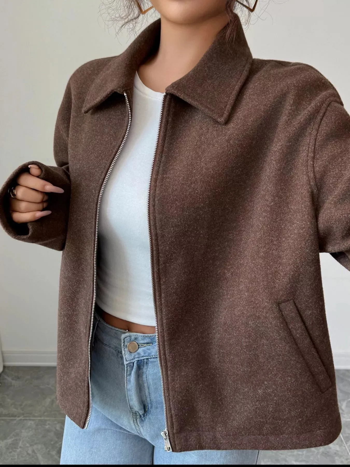 Casual Zip-Up Long Sleeve Jacket sold by Charming Charlie product image thumbnail 3